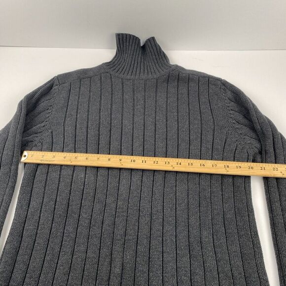 Nordstrom Vintage Men's  Sweater Dark Gray Size L Cotton PURE STUFF‎ Mock Neck - Picture 7 of 11